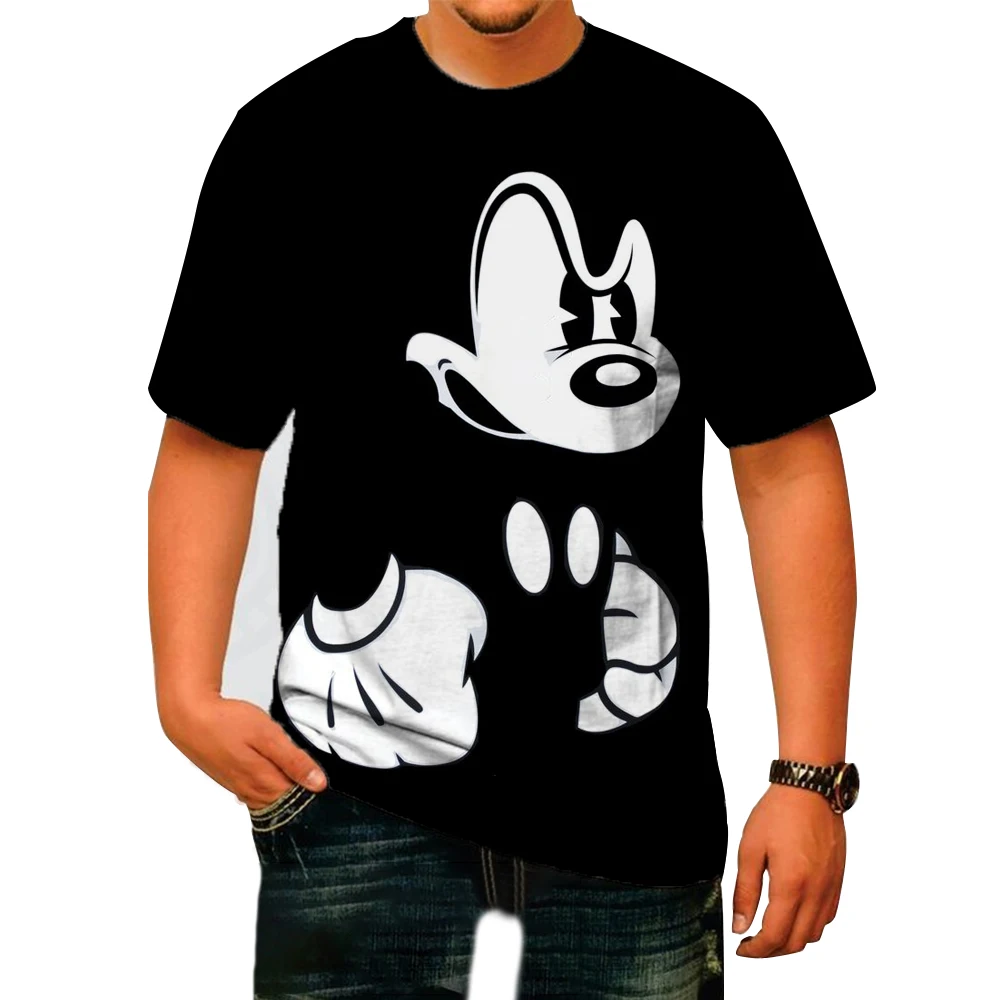 Mickey Mouse T-shirt Men's Top 100% Premium Summer Short Sleeve T-shirt Men's Fashion Unisex Top Cool T-shirt Splice Design