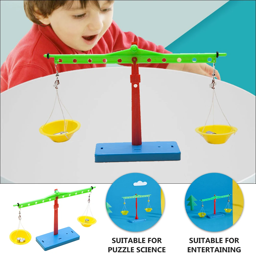 DIY 과학 어린이 균형 저울 모델 장난감 키트 어린이 STEM 장난감 균형 저울 모델 공예 교육 프로젝트 물리 실험 도구
