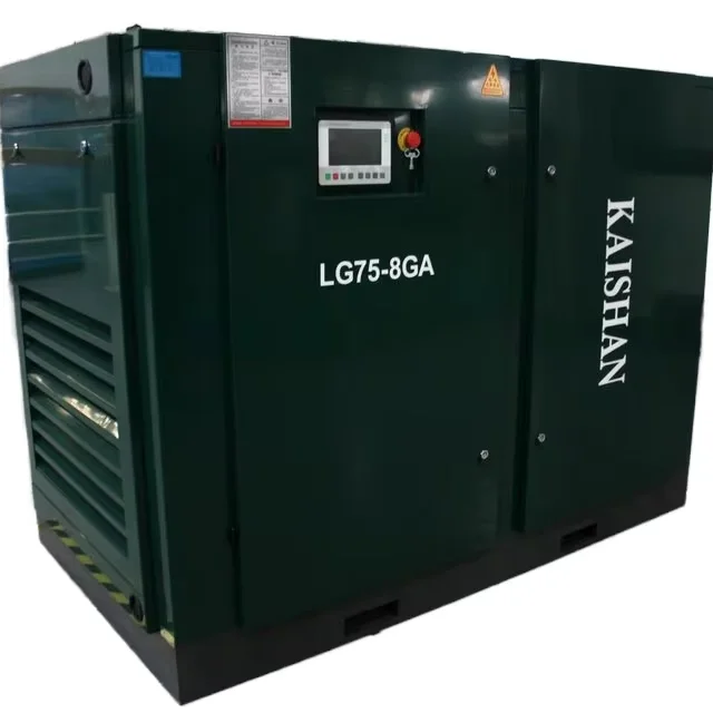 Kaishan Electric Compressor 75KW 100 8bar Direct Driven Screw Air Compressor Machines for Industrial Use