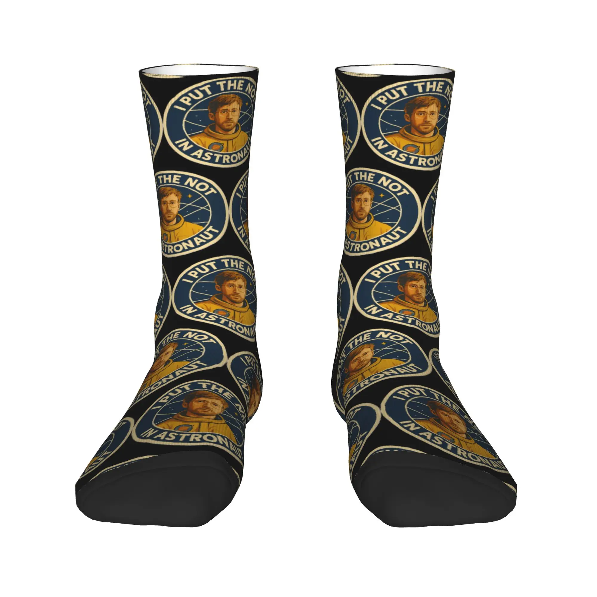 I Put The Not In Astronaut Space Badge Project Hail Mary Socks Non Slip Stockings Men Quality Climbing Socks Spring Funny Socks
