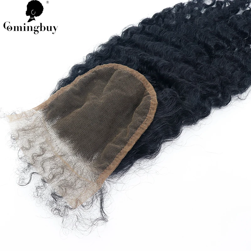 Lace Front 4X4 Closure With Curly Baby Hair Brazilian Kinky Curly Remy 3B 3C Human Hair Natural Hair Closure Comingbuy Virgin