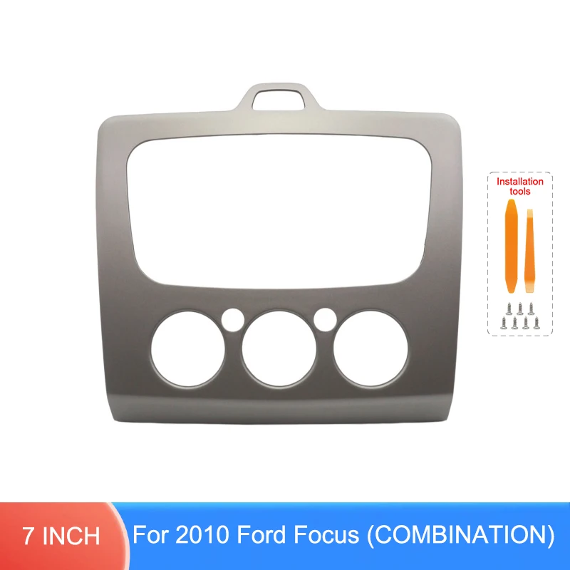 7 Inch 2DIN Dashboard Trim Panel For Ford Focus 2010 Integrated Version Stereo Mounting Bezel Silver