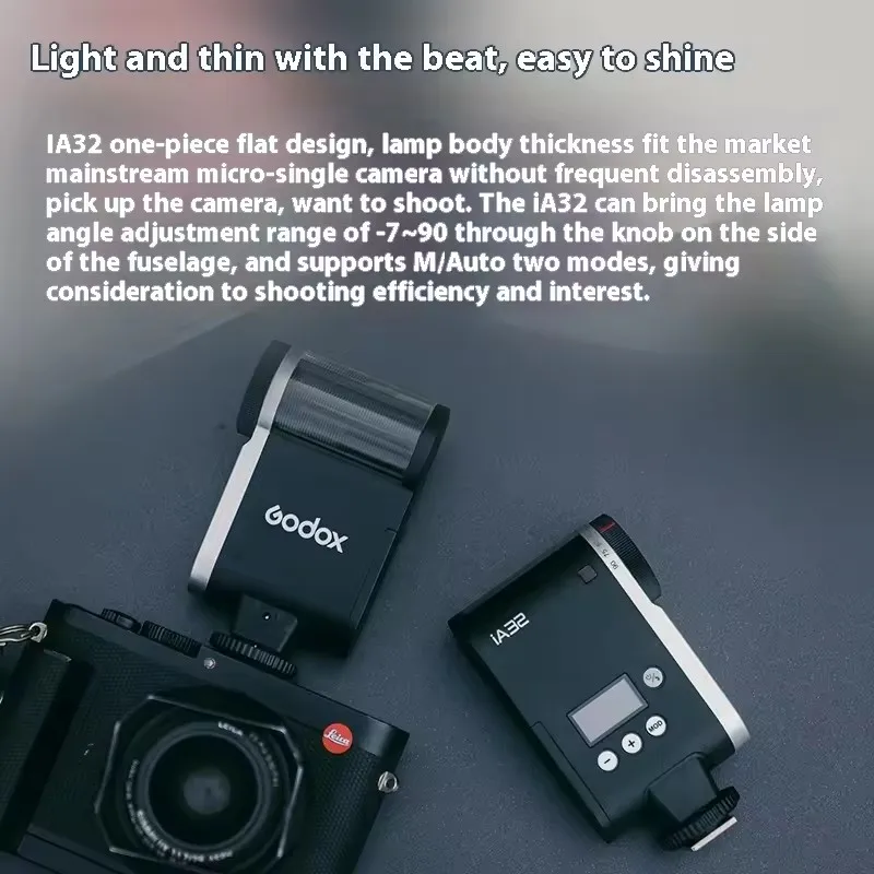 New Godox iA32 Camera Flash iFIash Mini Retro Mirrorless Camera Flashlight 6200K CCT Custom Flash For Canon Fuji Nikon Sony