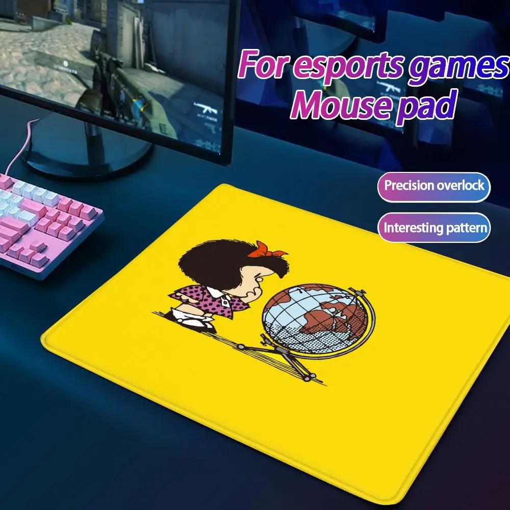 

Mafalda Mouse Pad Small Mouse Pad Desk Pad Desktop Computer Keyboard Wireless Mouse Boy Girl Gift for Play games Coasters