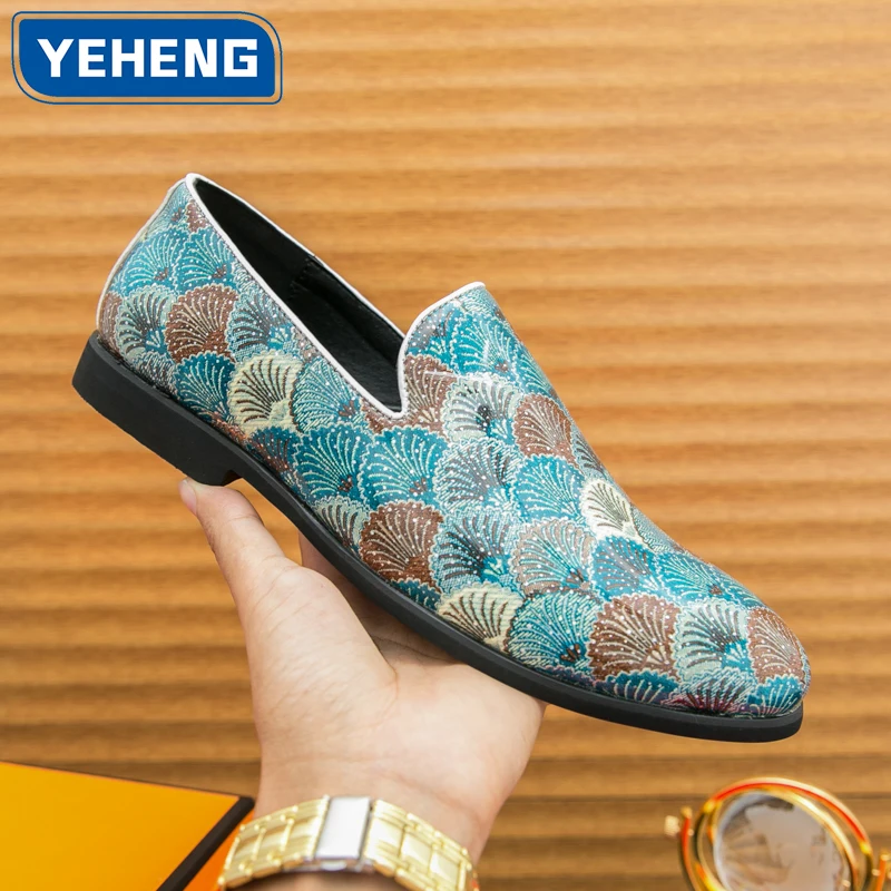 

Повседневные мужские лоферы с плоской подошвой Модельер Стиль Открытый тренд Вечеринка Офис Свадьба Выпускной Социальный выпускной Обувь для выпускного вечера Мужская обувь