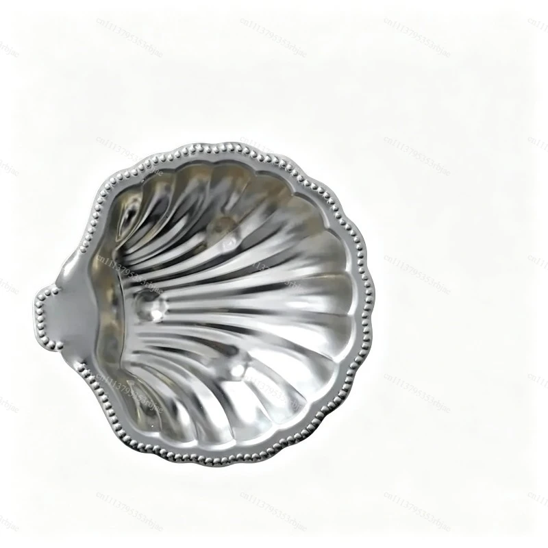 304 Stainless Steel Plate Shell Shaped Dish Metal Cheese Dessert Dish Plate Jewelry Storage Metal Tray Soap Box Table Decoration