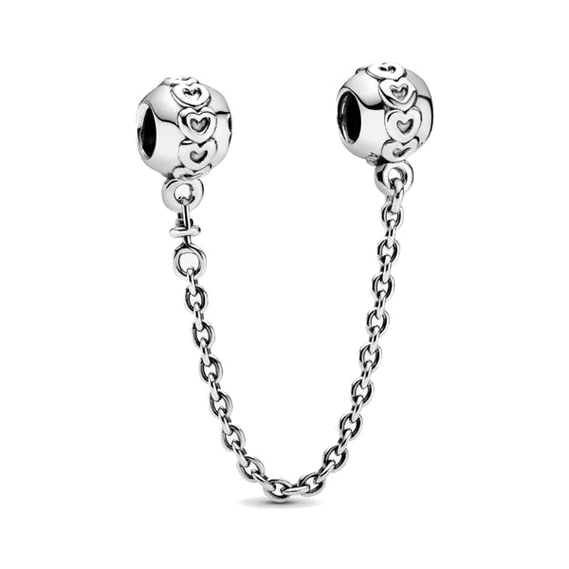 Sparkle Safety Chain Charms Fit Pandora 925 Original Charm Bracelet Women 925 Silver Hot Sale Beads DIY Jewelry Gift 2024 New in