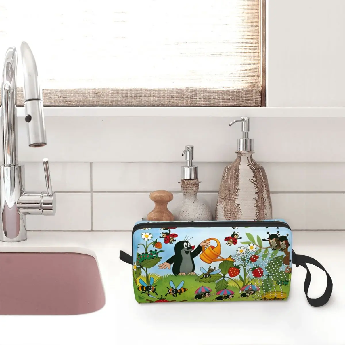 The Little Mole Makeup Bags Cartoon Friends Together Men Cosmetic Bag Trend Travel Makeup Organizer Case