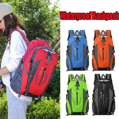 Imagen 1 del producto Mochila impermeable grande de nailon duradero, bolsa de 40L para acampar, senderismo, caminar, viajes al aire libre
