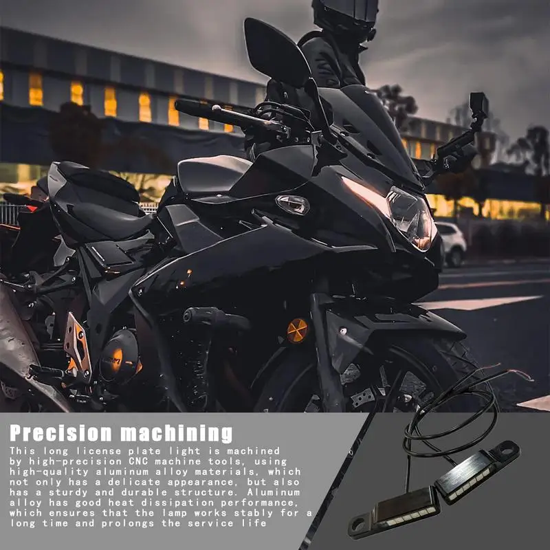 Motorcycle Waterproof Plate Light 1 Pair LED Motorcycle Cycling Plate Light Riding Backup Lighting Tail Lamp Plug And Play For