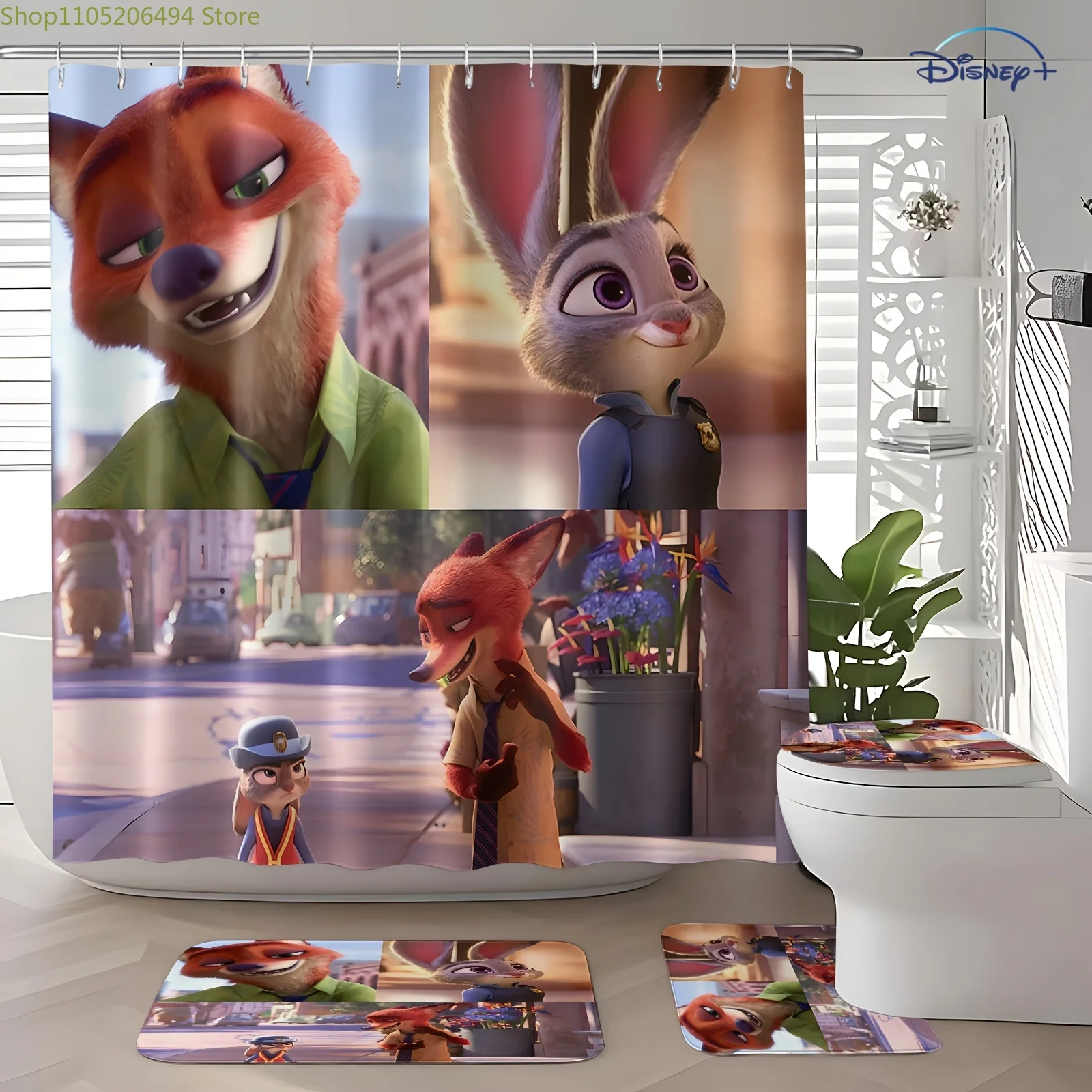 

1 3 4pcs shower curtain with bathroom set decor with bath mat u shaped toilet bath mat bathroom toilet lid cover