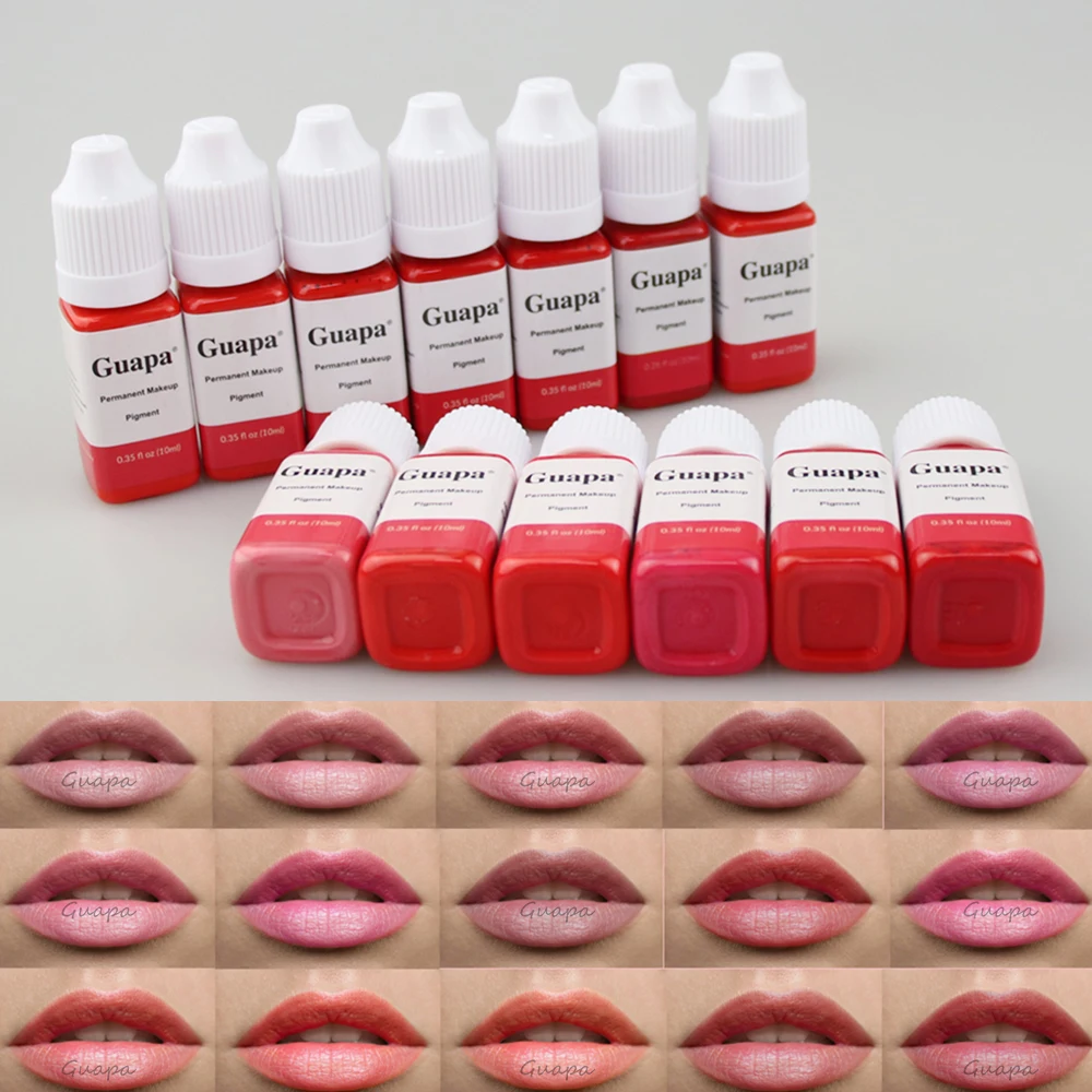 10ML Guapa liquide encre de tatouage Permanent Microblading lèvres Blush peinture encres Pigment Semi maquillage lèvres teinte tatouage fournitures