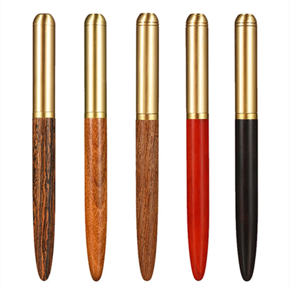 Luxury Brand Wood Fountain Pen 0.5mm Fine Nib Calligraphy Pens Writing Metal Wooden Gifts Stationery Office School Supplies