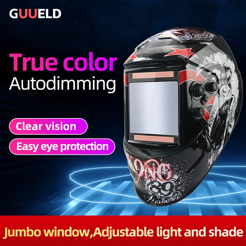 Big View Eara 4 Arc Sensor DIN5-DIN13 Solar Auto oscuramento TIG MIG rettifica True Color Welding Mask/saldatore Cap/casco per saldatura