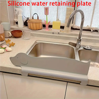 Soft Silicone Water Baffle Suction Cup Base Splash Proof Sink Splash Guard Reusable Practical Sink Flap Block Kitchen Gadgets