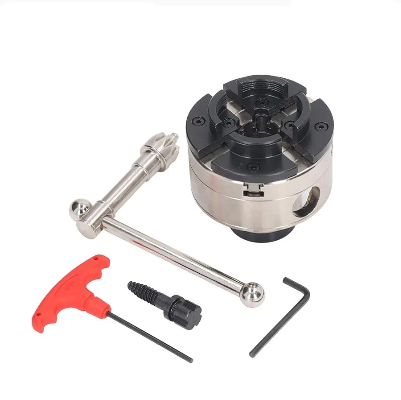 Self Centering 4 Jaw Woodturning Chuck Heavy Duty Bevel Gear Type 125mm M33 Thread for Wood Turning Tool Accessory