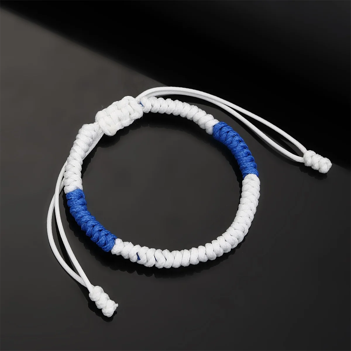 Israel Flag Color Rope Bracelet for Women Men Couple Handmade Braid Adjustable Friendship Jewelry Wrist