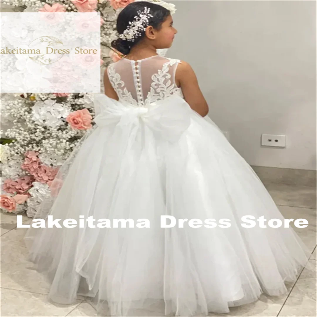 Robe de Princesse en Tulle et Dentelle Imprimée pour Fille, Tenue de Bal de Première Communion, Cadeau d'Anniversaire Surprise pour Enfant