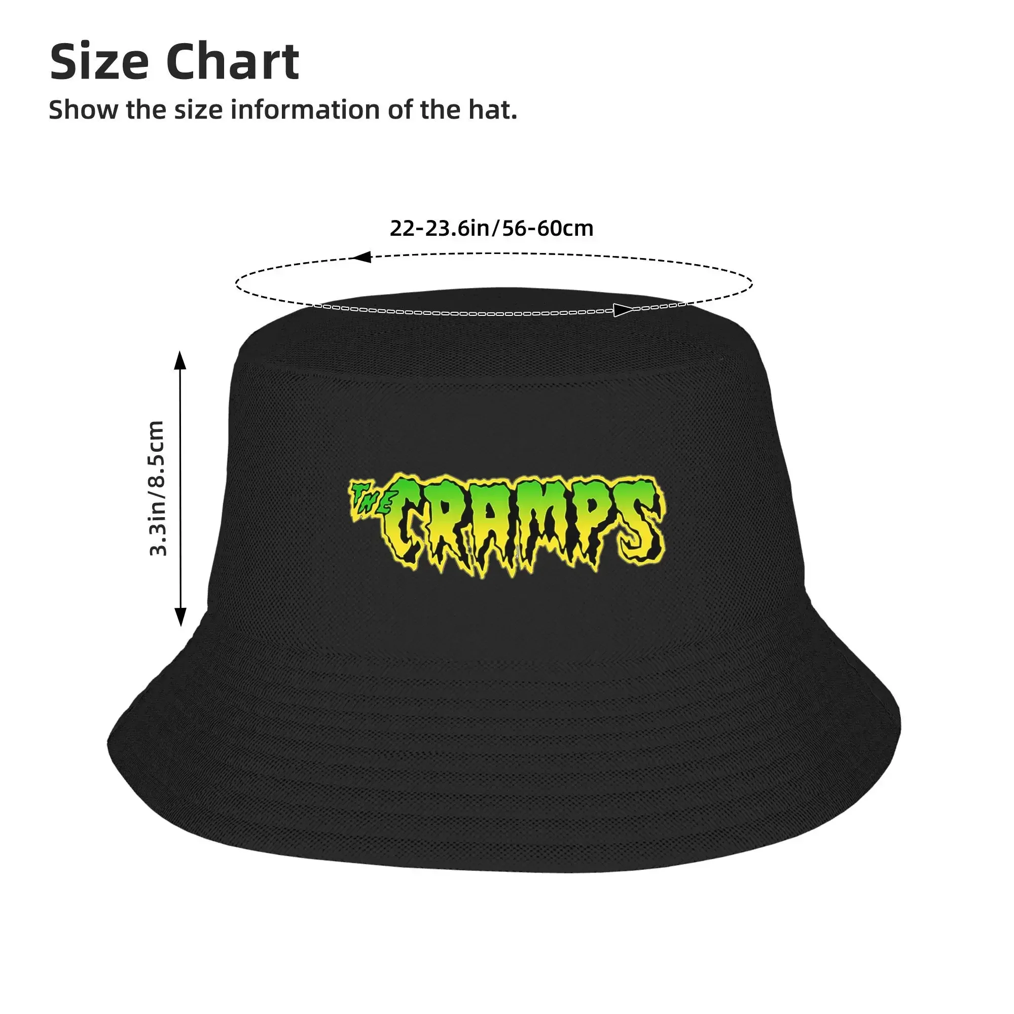 The Cramps Bucket Hats Panama Hat Children Bob Hats Outdoor Hip Hop Reversible Hats For Summer Beach Fishing Unisex Caps