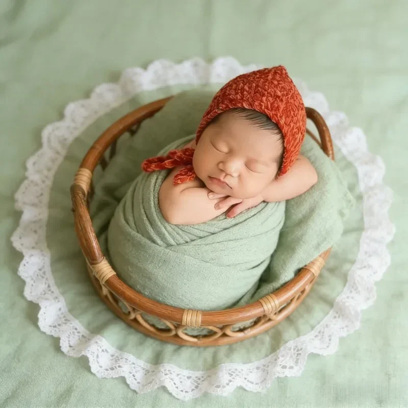 Natural Rattan Vine Handcrafted Bed Shooting Prop From Indonesia For Full Moon Portrait Indoor Photoshoot Setting Accessory view 6
