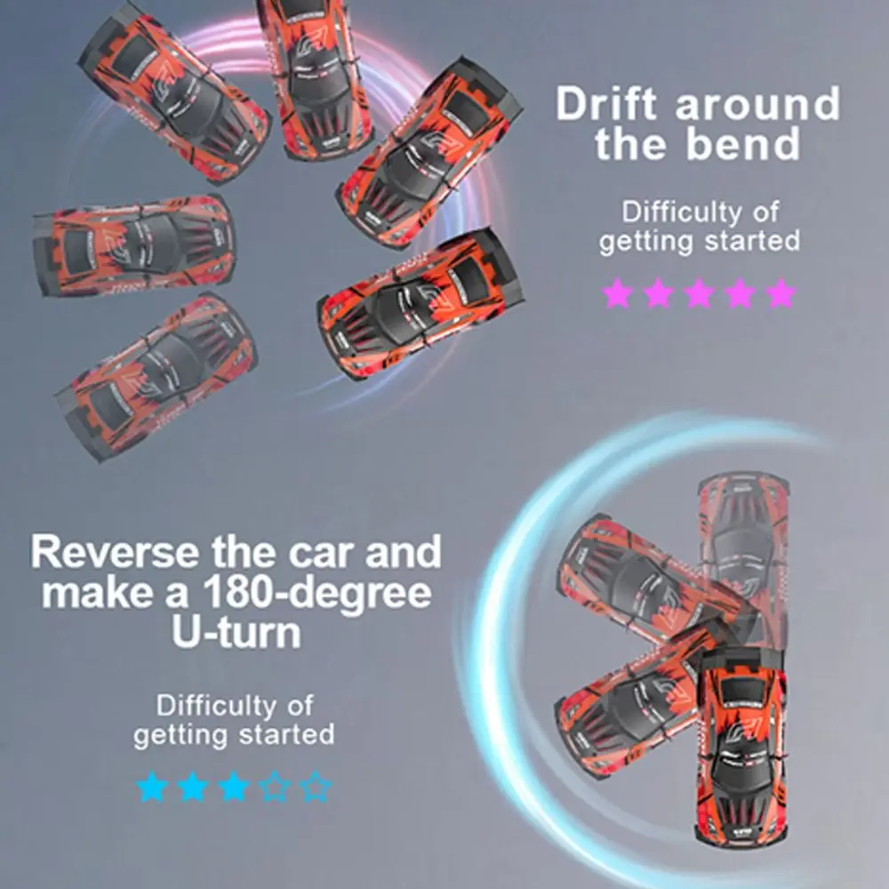

New 1:24 RC Drift Car 2.4G Radio 4WD RC Stunt Car with LED Light High Speed Remote Control Racing Car for Children Gifts