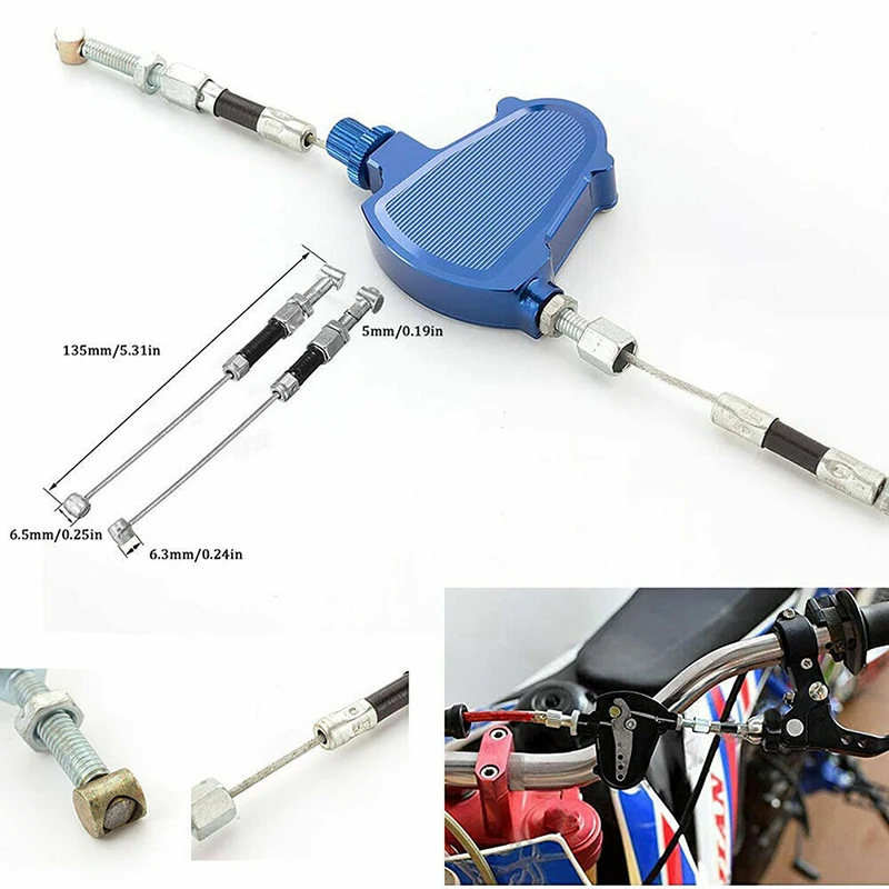 Motorcycle Clutch Pull Cable Lever System Accessories Aluminum Alloy Universal Blue Fit For Honda Kawasaki Suzuki Yamaha