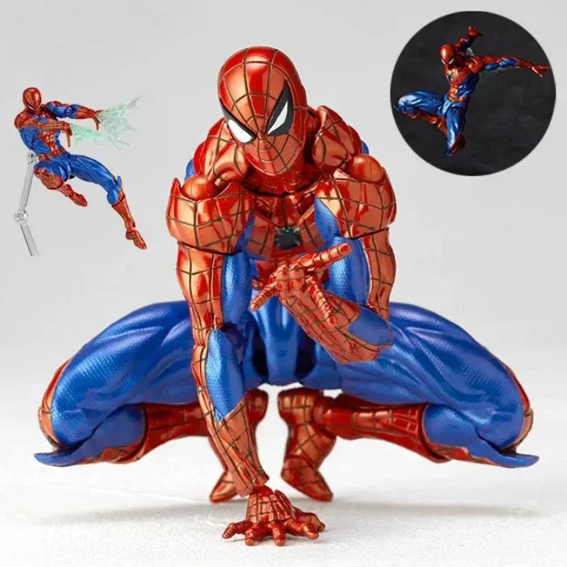 2026 Nuevo Coleccionable de Figuras de Acción de Anime de Peter Parker, Juguetes Modelo de Regalo de 16cm, Kaiyodo Spider-Man 2.0 Revoltech Amazing Yamaguchi Mk4