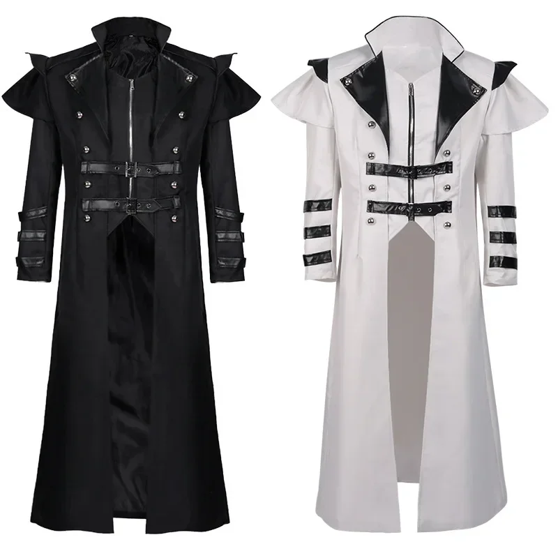 European And American Medieval Zipper Long Gothic Coat