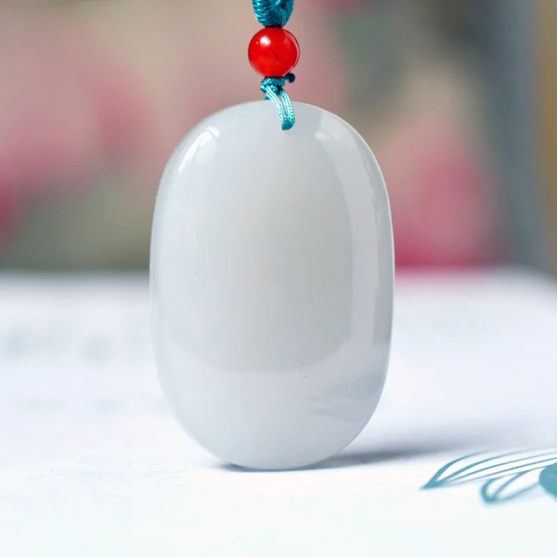 

Exquisite Hotan Jade Qinghai Material Peace Pendant, Ethnic Style, Fashionable and Versatile