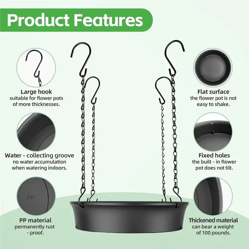 AB46-2Pcs Adjustable Planter Inserts For Large Pots - Reduce Soil Filling With Sturdy PP Material For 10