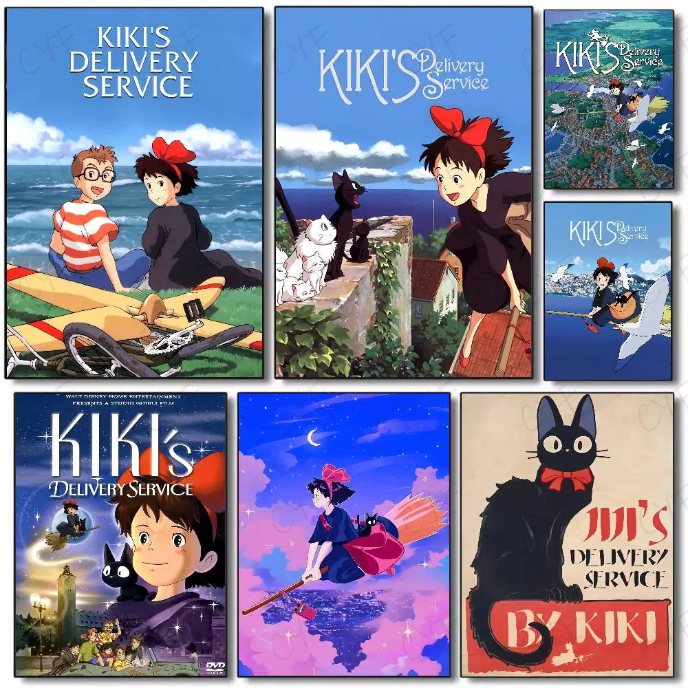 أنيمي K-kikis D-التوصيل S-خدمة ملصق مقاوم للماء ملصقات الفيلم خمر عالية الجودة جدار الفن طباعة لغرفة ديكور هدية