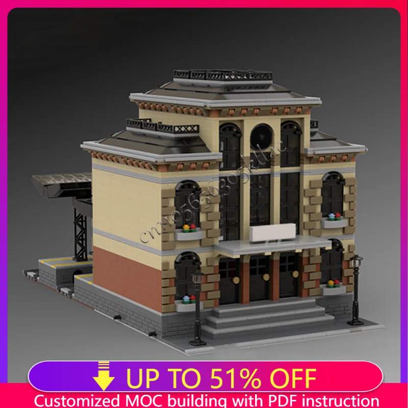 

3619 шт. средневековый немецкий поезд, модульная модель, индивидуальные строительные блоки, сборка своими руками, развивающие игрушки, детские подарки-сюрпризы