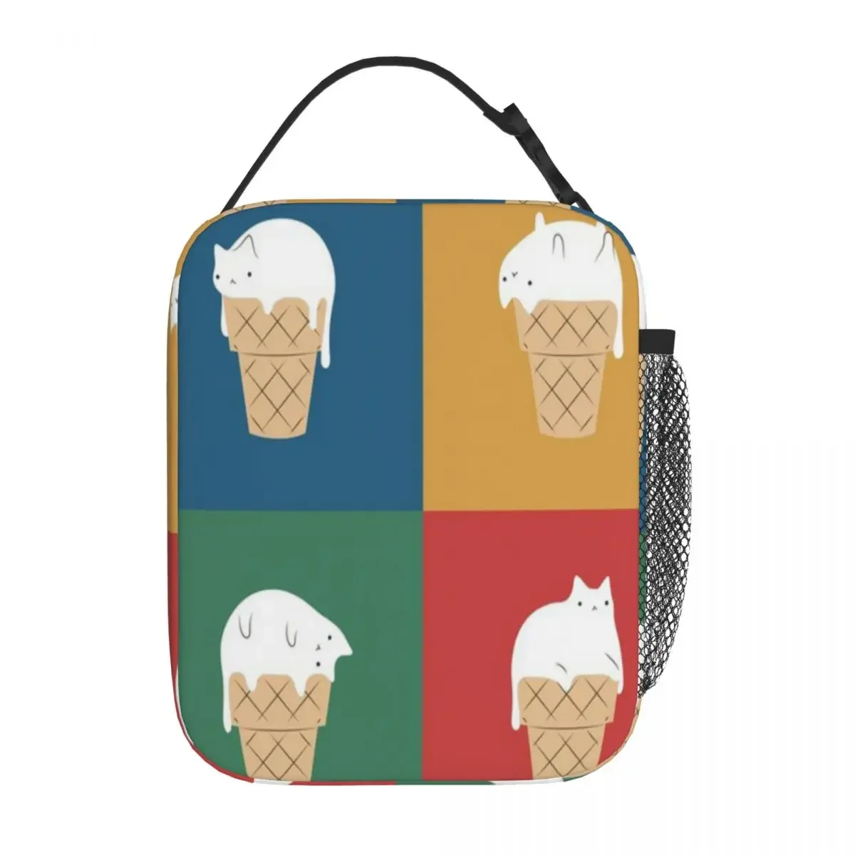 Bestselling Cat Ice Cream 2x2 Mens Style Insulated Food Bag High School Meal Bag