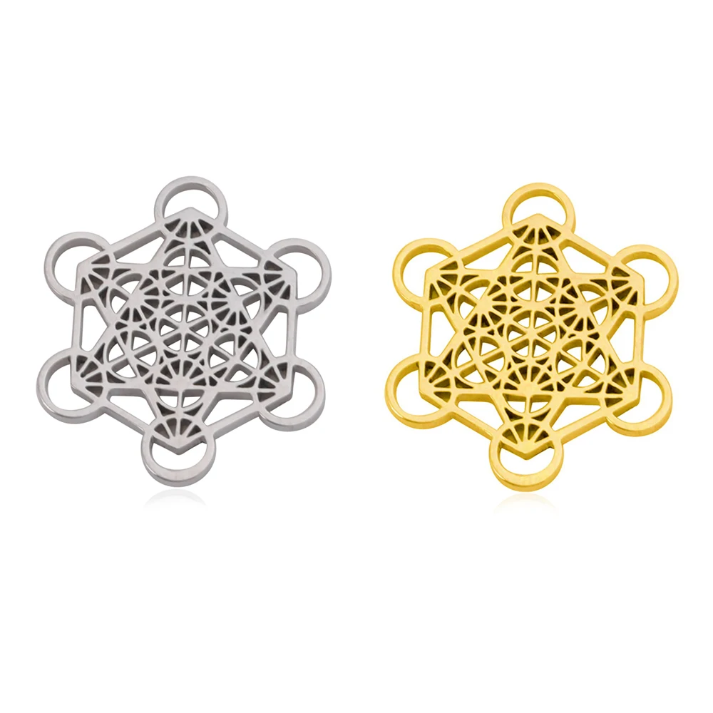 Stal nierdzewna Archangel Metatron Cube Charms do wyrobu biżuterii hurtownia Diy naszyjnik bransoletka geometryczne wisiorki akcesoria