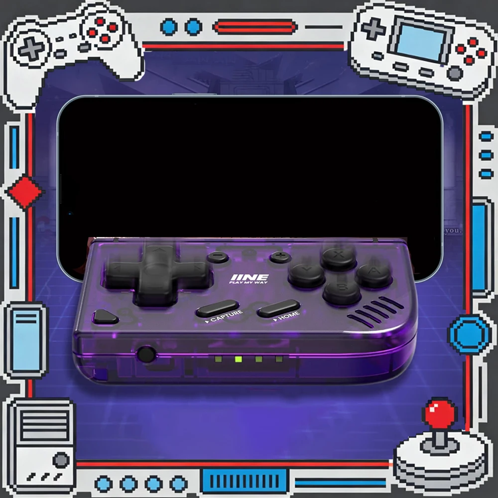 IINE Mini Retro Ananke Controller/ Turbo Function Interchangeable Joystick D-Pad Multi-Platform Controllers Handheld Game Custom