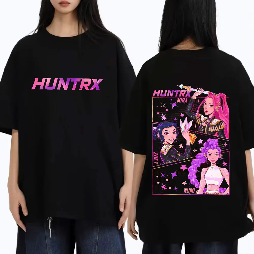 

Hot Sale Movie KPop Demon Hunters T-shirt Rumi Mira Zoey Print T Shirts Men Women Fashion Casual Oversized Crewneck Tshirt Tops