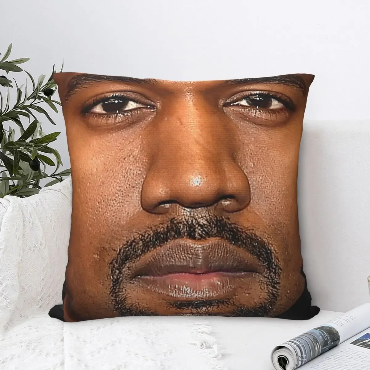 Kanye West Meme Kissenbezüge, fantastischer dekorativer Kissenbezug aus Polyester für Sofa, 45 x 45 cm