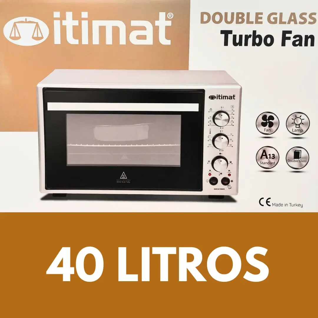 Electric oven - itimat brand - capacity of 40 liters - stainless steel material - with turbo fan - double glass 200c. Maximo– powerful - compact - energy efficient - premium quality