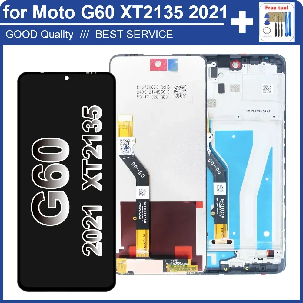 

6.8'' LCD for Motorola Moto G60 XT2135 LCD Display Touch Screen Assembly for Moto G60 XT2135-1 LCD Replacement With Frame