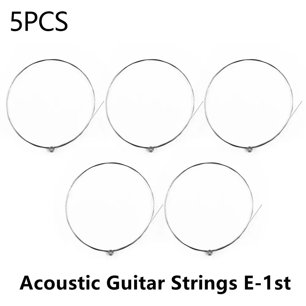 

5 Pcs Single Guitar Strings Acoustic Folk Guitars Top 1st E Plain Steel Gauges 012 Hot Sale Replacement Musical Instrument Part