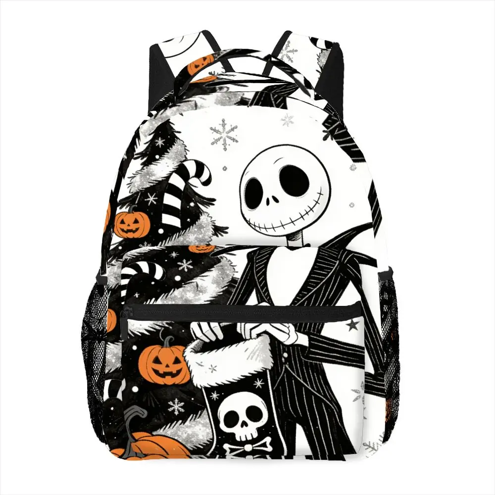 

Disney Jack Skellington Christmas Tree Pattern Fashion Print Backpack 1pc Zipper Closure Adjustable Shoulder Straps