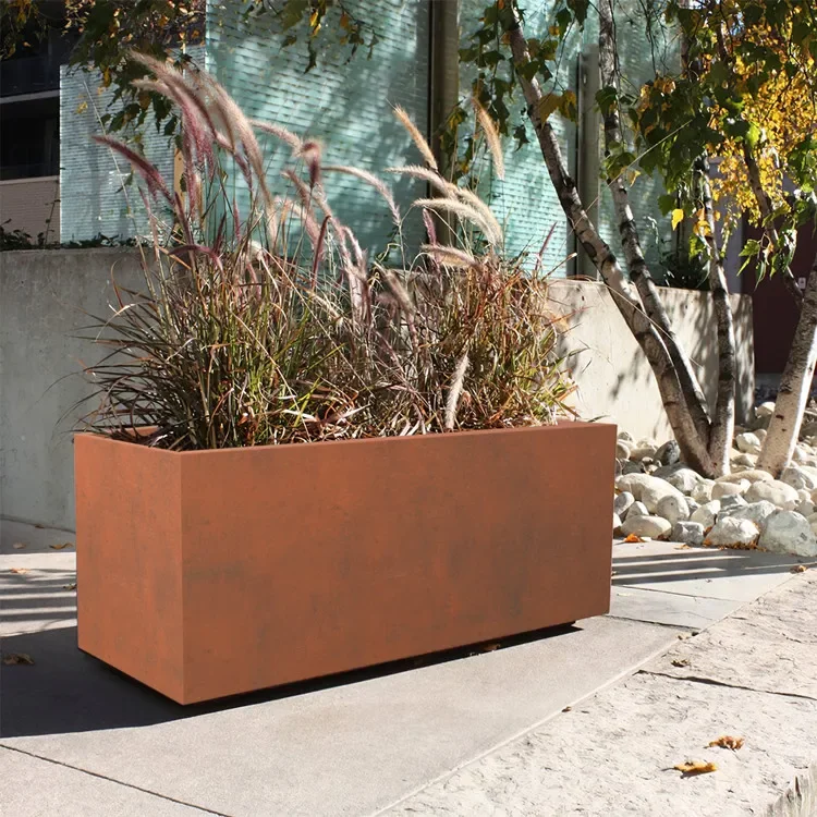 Planter custom large outdoor metal tree potted flower potted decoration,Corten Steel Flower Pots