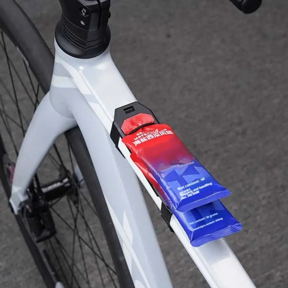 Portable Bicycle Energy Gel Holder Elastic Rope Easy To Use Bicycle Energy Gel Fixator Black Lightweight Bike Storage Box