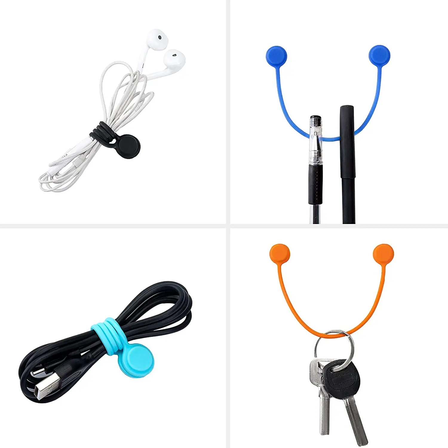 10pcs 19CM Magnet Winder Mobile Phone Headset Type Headphone Cable Winder Cord Holder Cable Wire Organizer Data Cable Storage