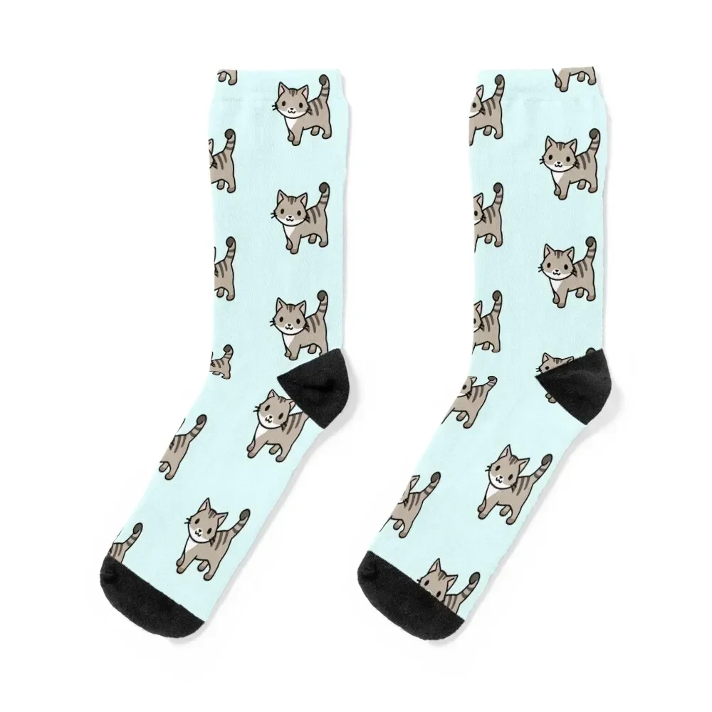

Grey Tabby Cat Socks hiking luxe soccer anti-slip football Luxury Woman Socks Men's