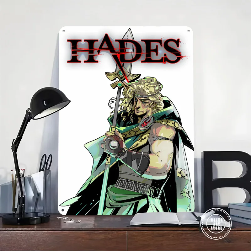 Hades Game Art With Achilles Metal Poster Perfect Gift for Fans Lovers Customized Wall Art Metal Sign for Office Decor Room Home