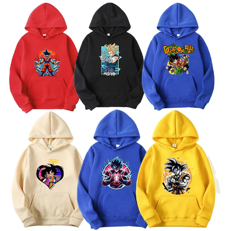 Dragon Ball Z Fashion Men's Hoodies Spring Autumn Casual Hoodie Sweatshirts Women's Oversize Black Goku Super Saiyan Tops Male