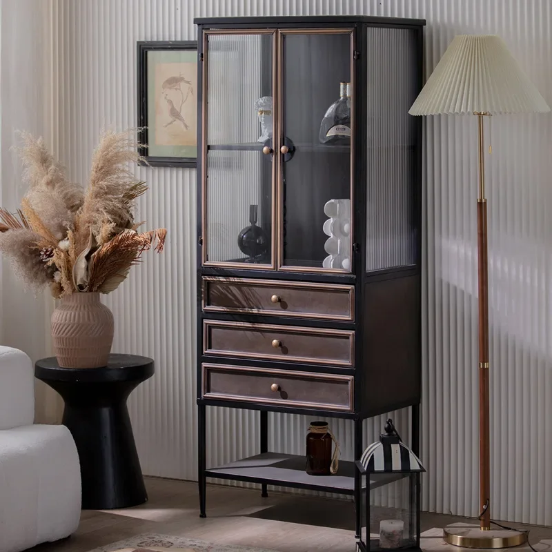Study creative semicircular tempered glass display book, living room figure storage display