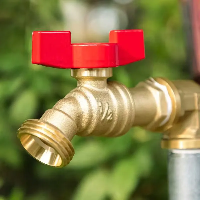 TMOK 나비 황동 물 수도꼭지, 와인 탱크, 야외 정원 물 수도꼭지, 1/2 인치 회전 방향 표시