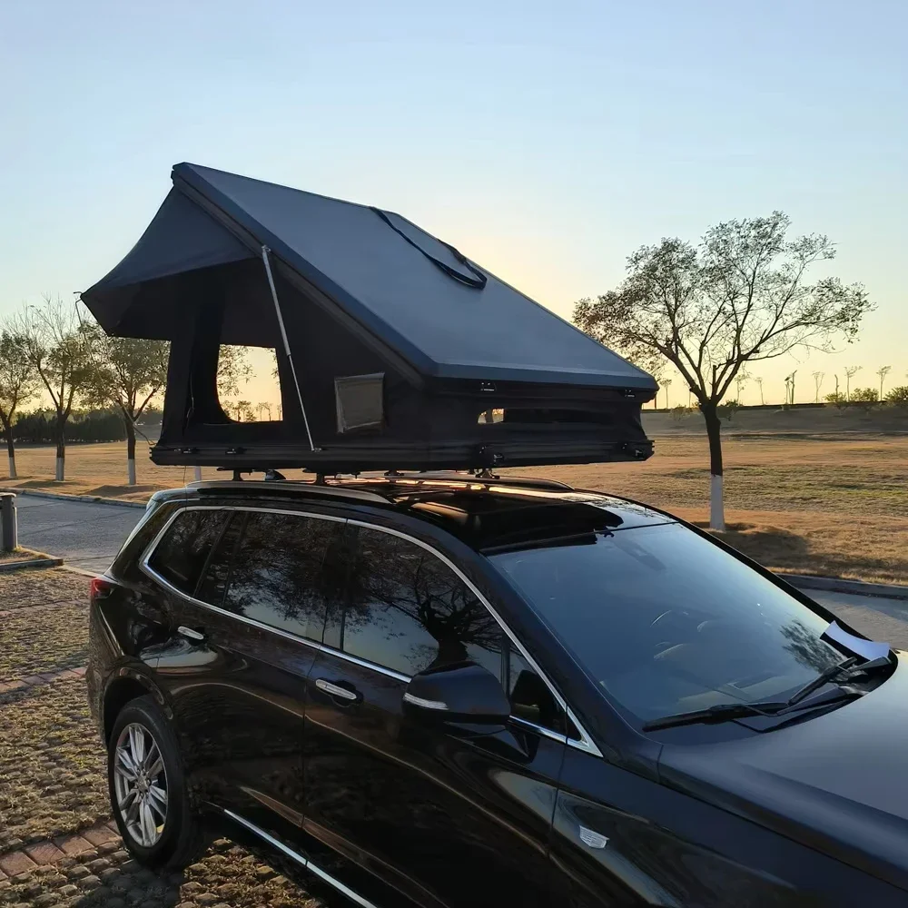 Higher Quality Aluminium Hard Shell Rooftop Tent with Skylight Car Camping Tent Roof Top 2 Person Hard Shell Rooftop Tent